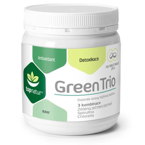 Green Trio Chlorella, Spirulina, Zelený ječmen tbl.540 TOPNATUR