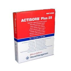 ACTISORB PLUS 25 KRYTÍ S AKTIVNÍM UHLÍM A STŘÍBREM 10,5X10,5CM,10KS V BALENÍ