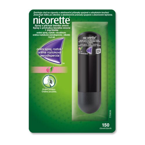 NICORETTE SPRAY S PŘÍCHUTÍ LESNÍHO OVOCE 1MG/DÁV orální podání sprej, roztok 1X13,2ML