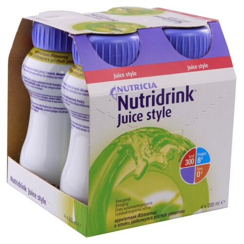 NUTRIDRINK JUICE STYLE S PŘÍCHUTÍ JABLEČNOU perorální roztok 4X200ML