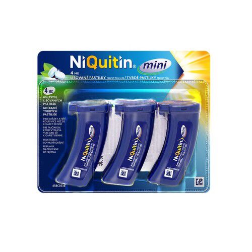 NiQuitin Mini 4mg, 3x20 lisovaných pastilek