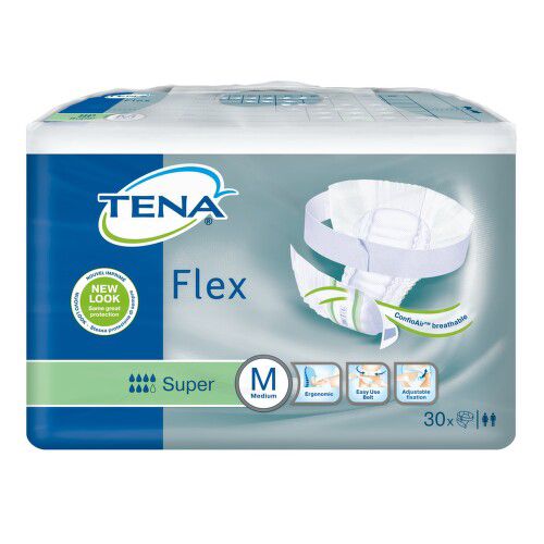 TENA Flex Super Medium - Inkontinenční kalhotky s páskem na suchý zip (30ks)