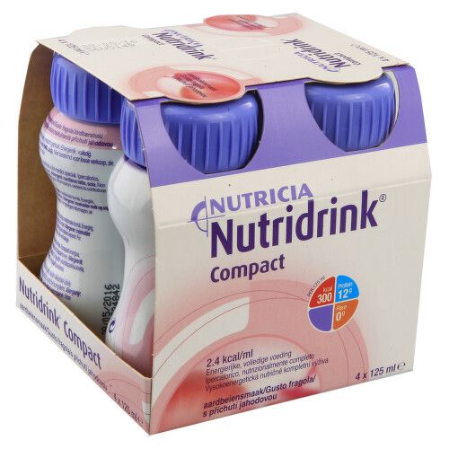 NUTRIDRINK COMPACT S PŘÍCHUTÍ JAHODOVOU perorální roztok 4X125ML