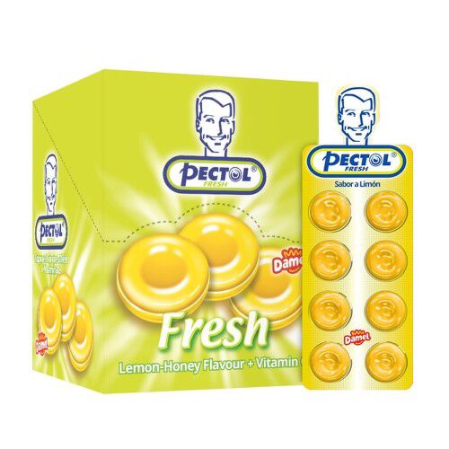 Pectol citronový drops s vit.C box 24 blistrů