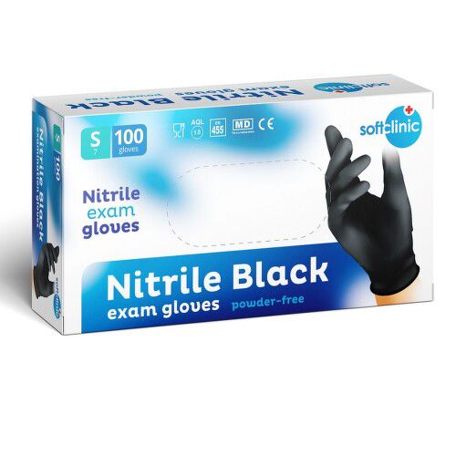 SOFTCLINIC Rukavice Nitril nepudr. černé S 100 ks