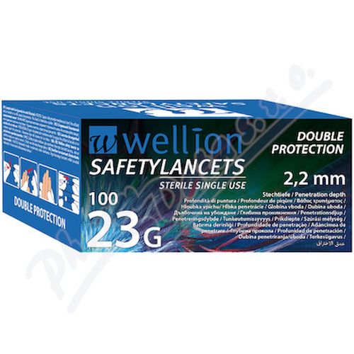 LANCETY WELLION SAFETY LANCETS 23G jednorázové bezpečnostní lancety 23G, 100 ks