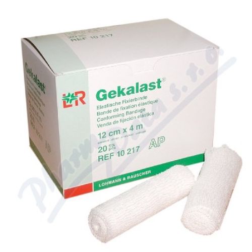 OBINADLO ELASTICKÉ FIXAČNÍ GEKALAST 12CMX4M,TKANÝ OKRAJ,20KS