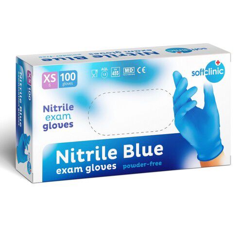 SOFTCLINIC Rukavice Nitril nepudr. modré XS 100 ks