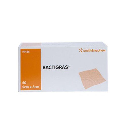 KRYTÍ BACTIGRAS 5X5CM 0,5%CHLORHEXIDINACETÁT,50KS