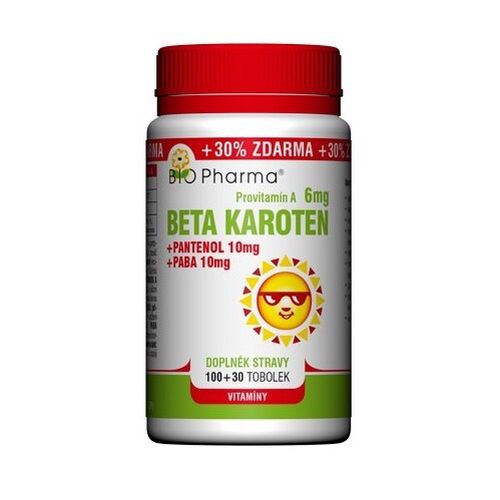 Beta Karoten 6mg+Pantenol 10mg+PABA10mg tob.100+30