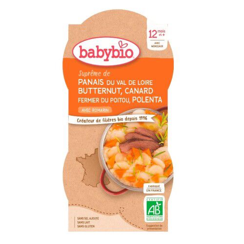 BABYBIO pastinák máslová dýně kachna polenta 2x200g